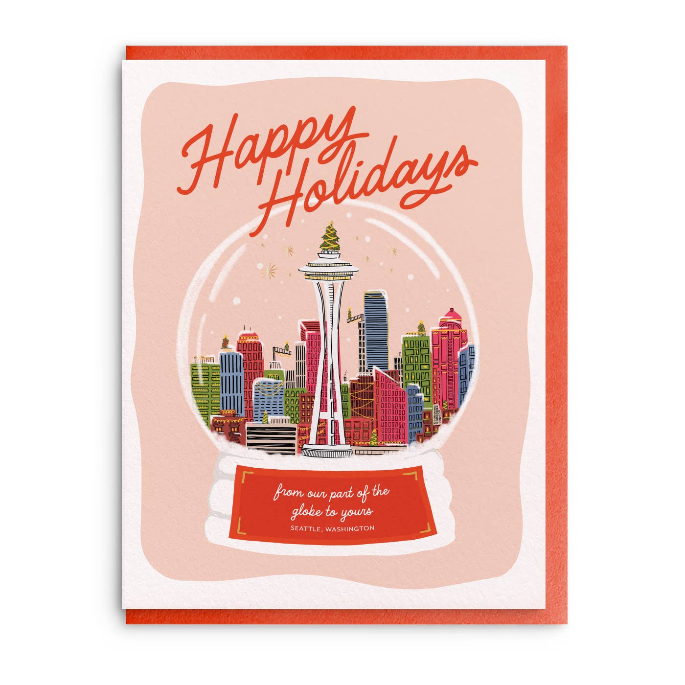 Snow Globe - SEA, Seattle Christmas Card