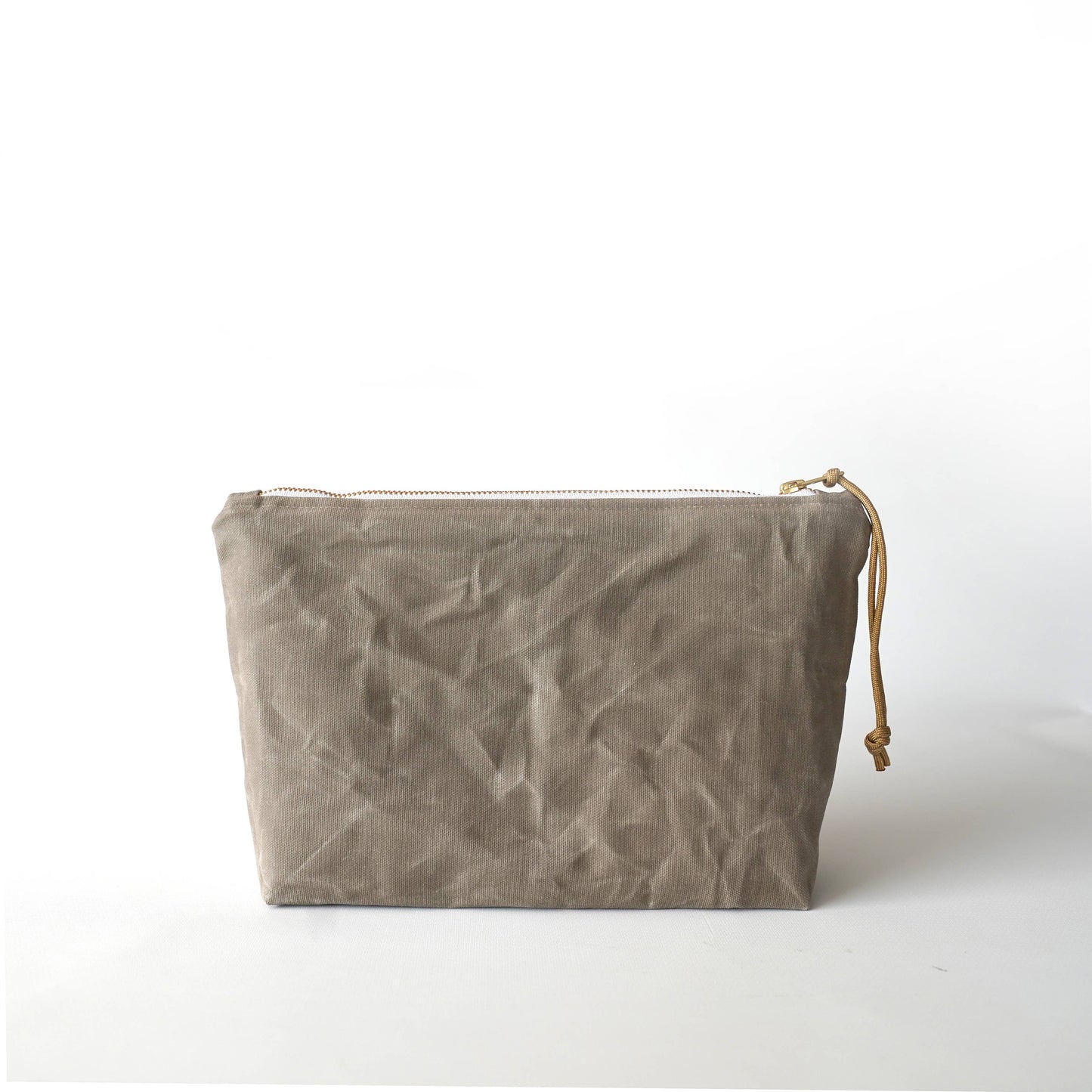Waxed canvas cosmetic bag