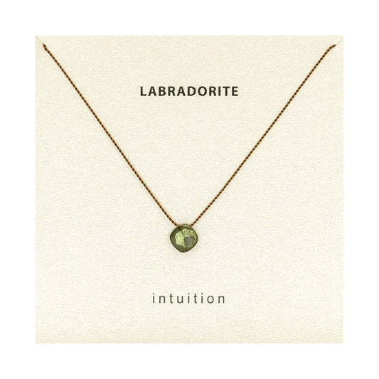 Labradorite Intuition Necklace, Crystal Intention Necklace