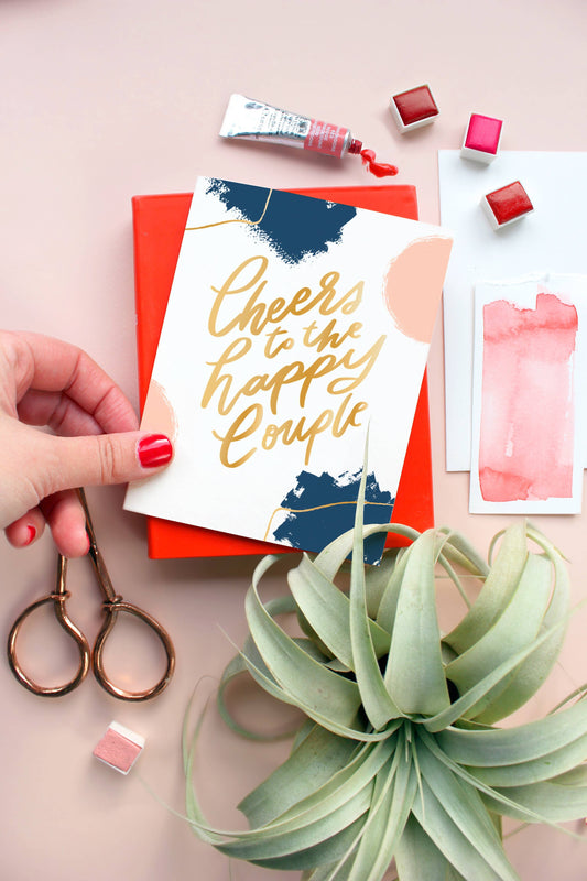 Cheers - Letterpress Wedding Greeting Card