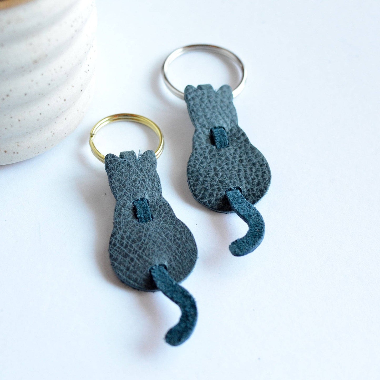 Cat Leather Key Ring