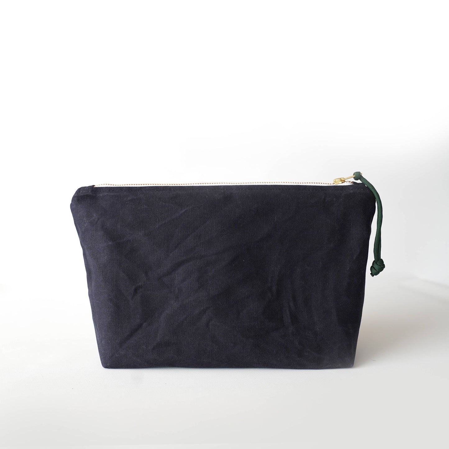 Waxed canvas cosmetic bag