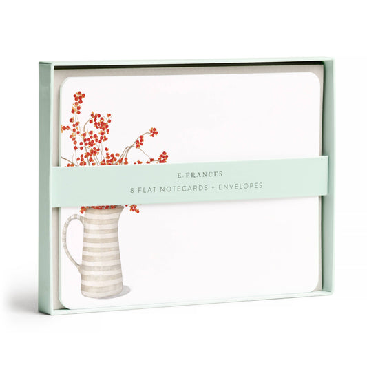 Autumn Berry Pitcher Flat Note Set | Fall Notecards