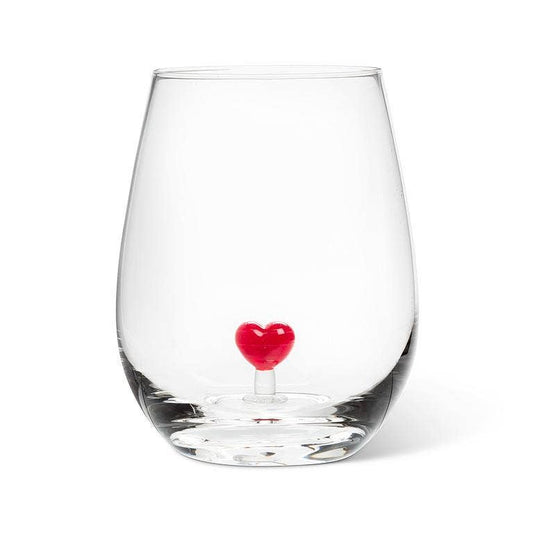 Heart Icon Stemless Wine Glass-4.5"H (20oz)