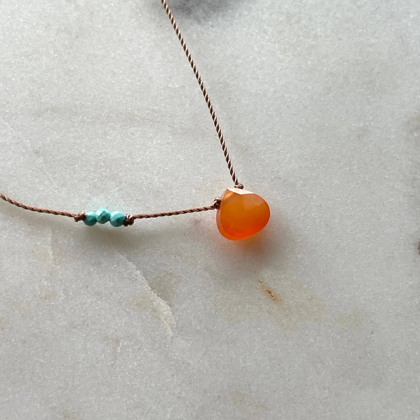 Orange Carnelian and Turquoise Necklace - Special Edition
