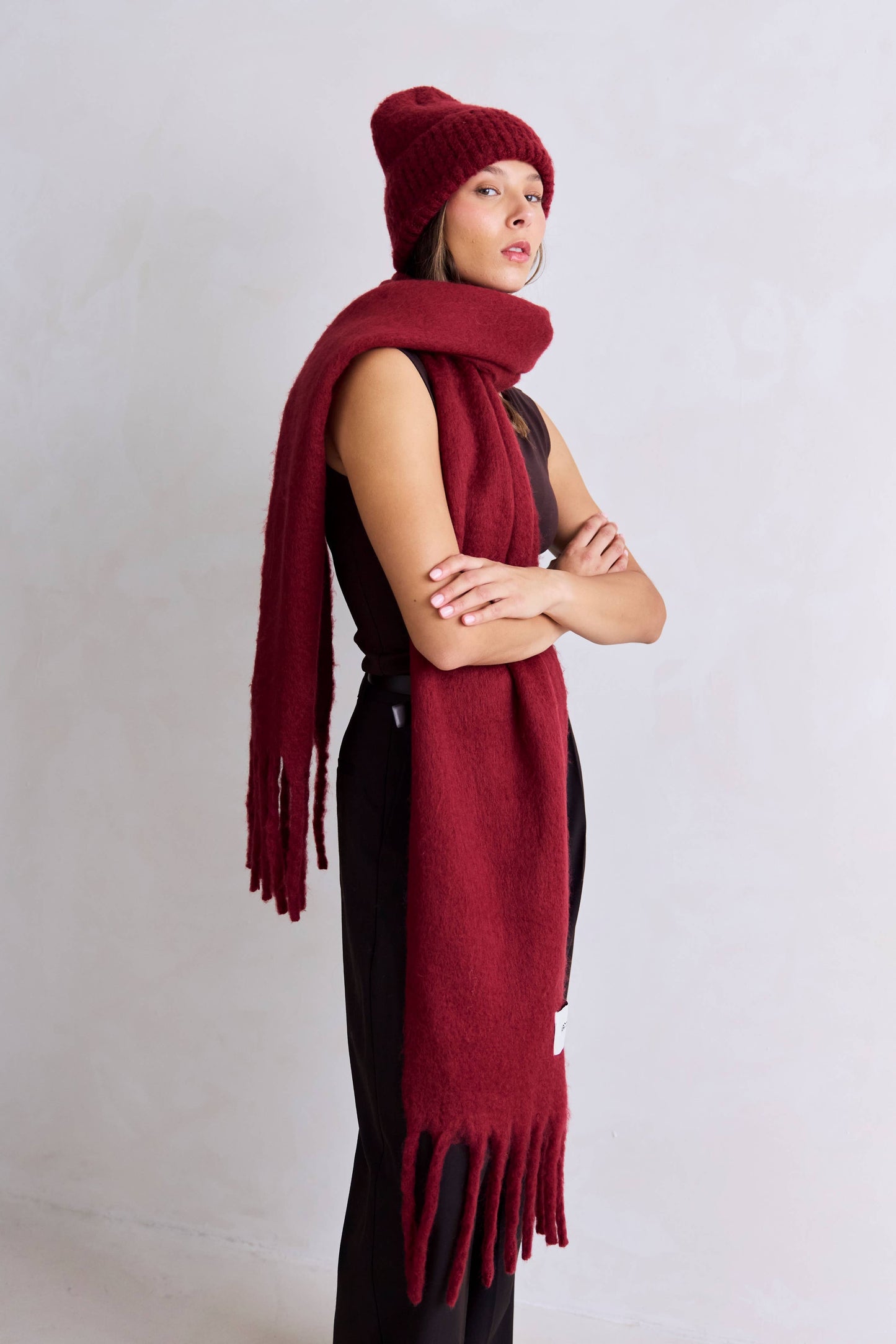 The Reykjavik Beanie Hat - Burgundy - FW25