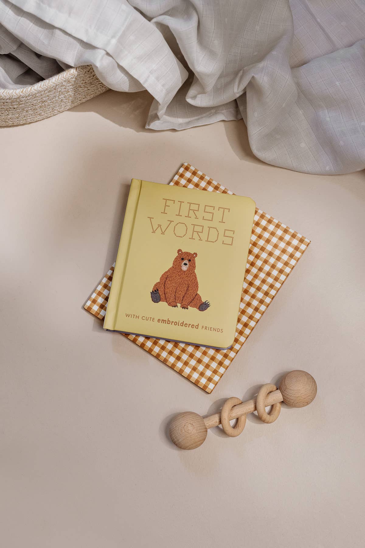 First Words with Cute Embroidered Friends (Baby Board Book)