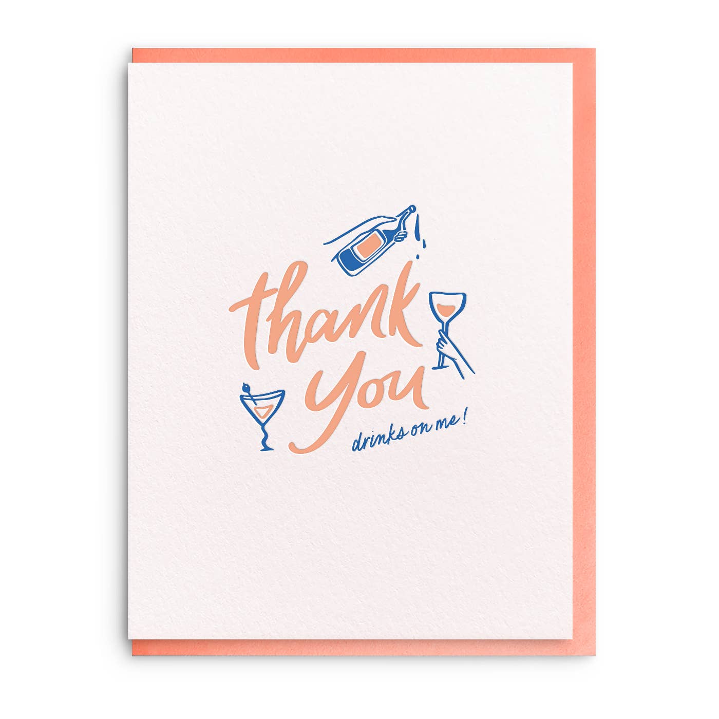 Drinks on me - Letterpress Thank You Greeting Card