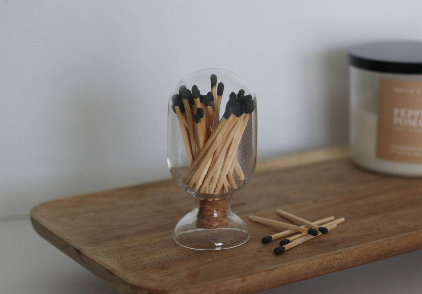 Glass Match Cloche - 50 Matches - 2.5" Match Sticks