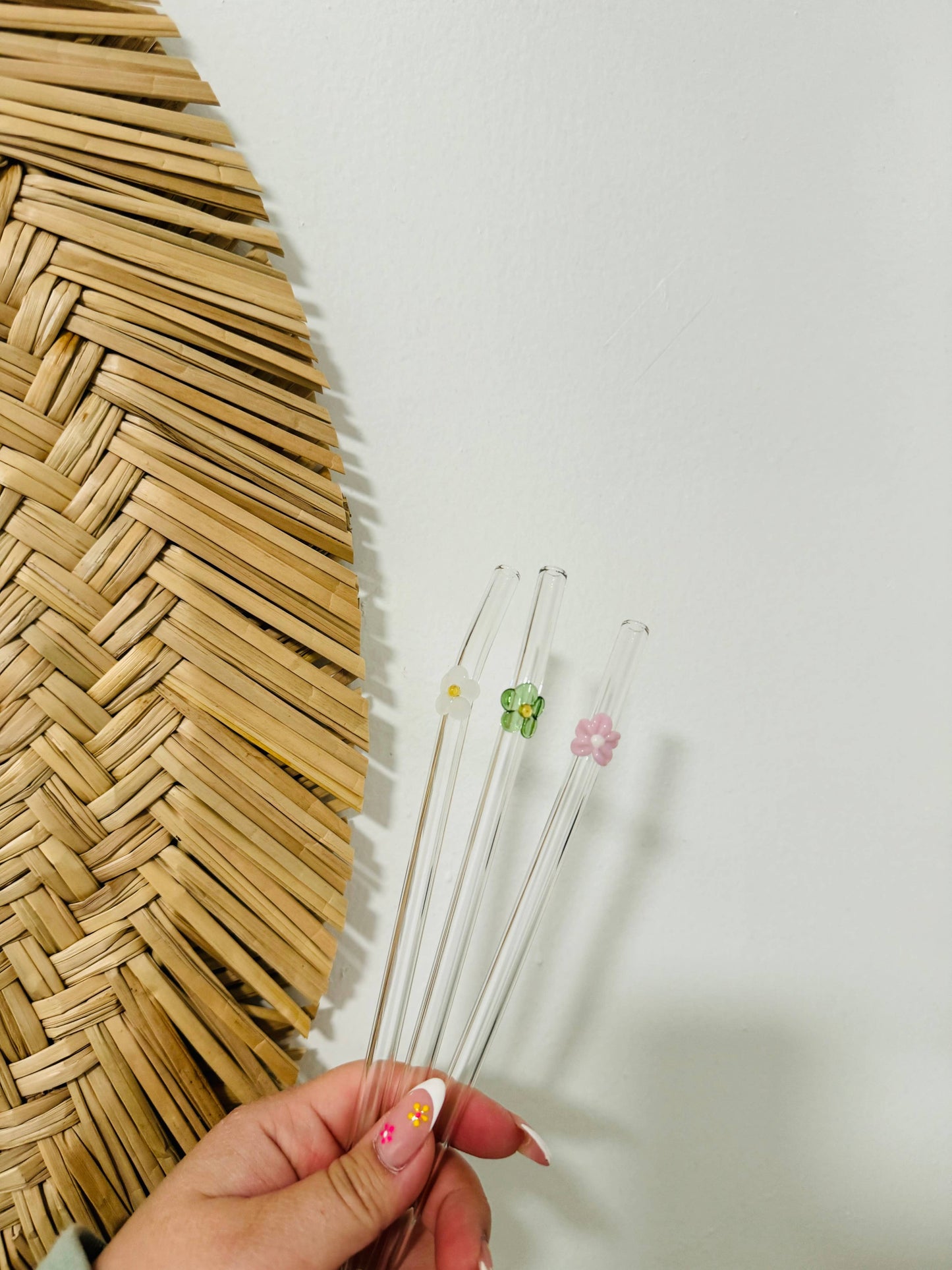 Flower Glass Straws | Reusable Glass Straws
