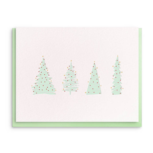 Trees - Letterpress Christmas Greeting Card