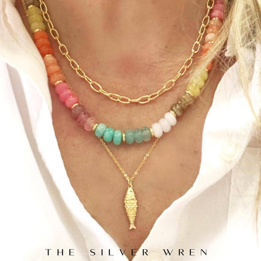 Gold Fish Pendant Necklace