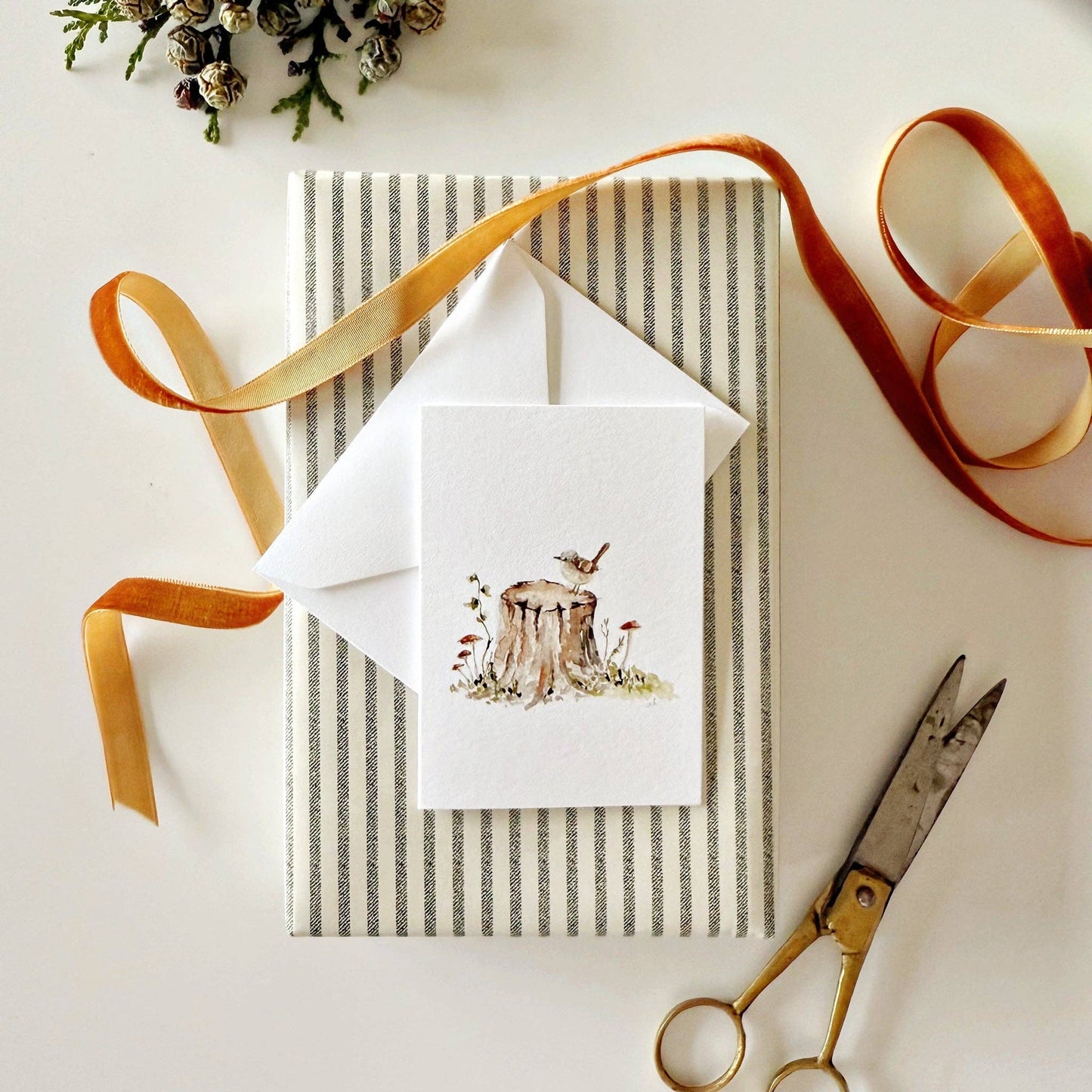 Tree stump mini notecard