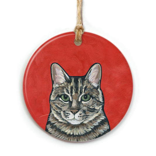 Brown Tabby Cat Ornament