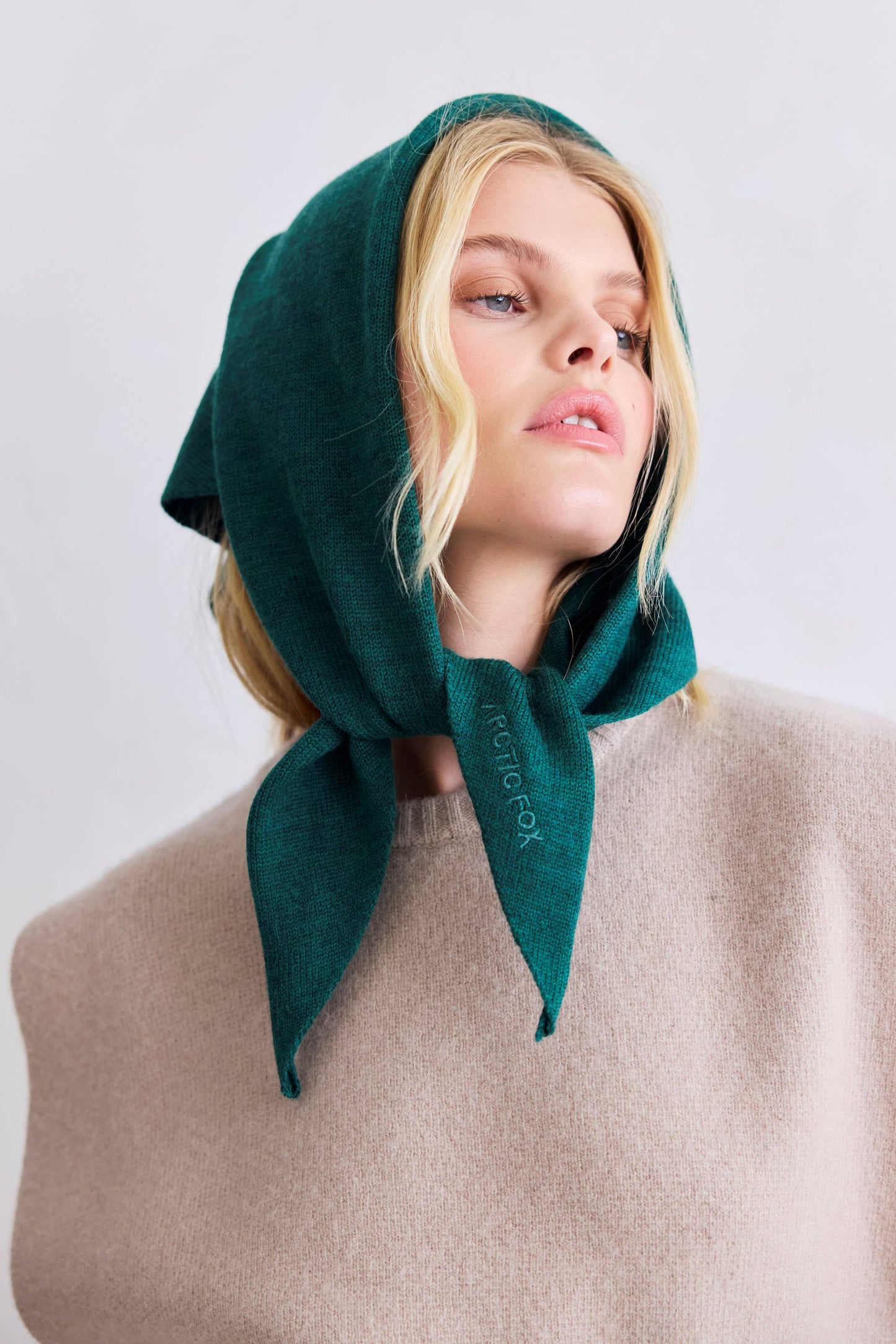 Merino Wool Triangle Scarf - Alpine Fern - FW25