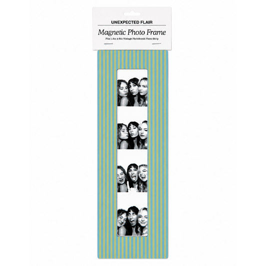 Magnetic Vintage Photobooth Frame - Blue & Yellow Stripe