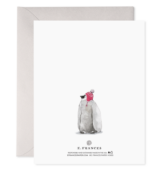 Cozy Penguins | Holiday Christmas Greeting Card