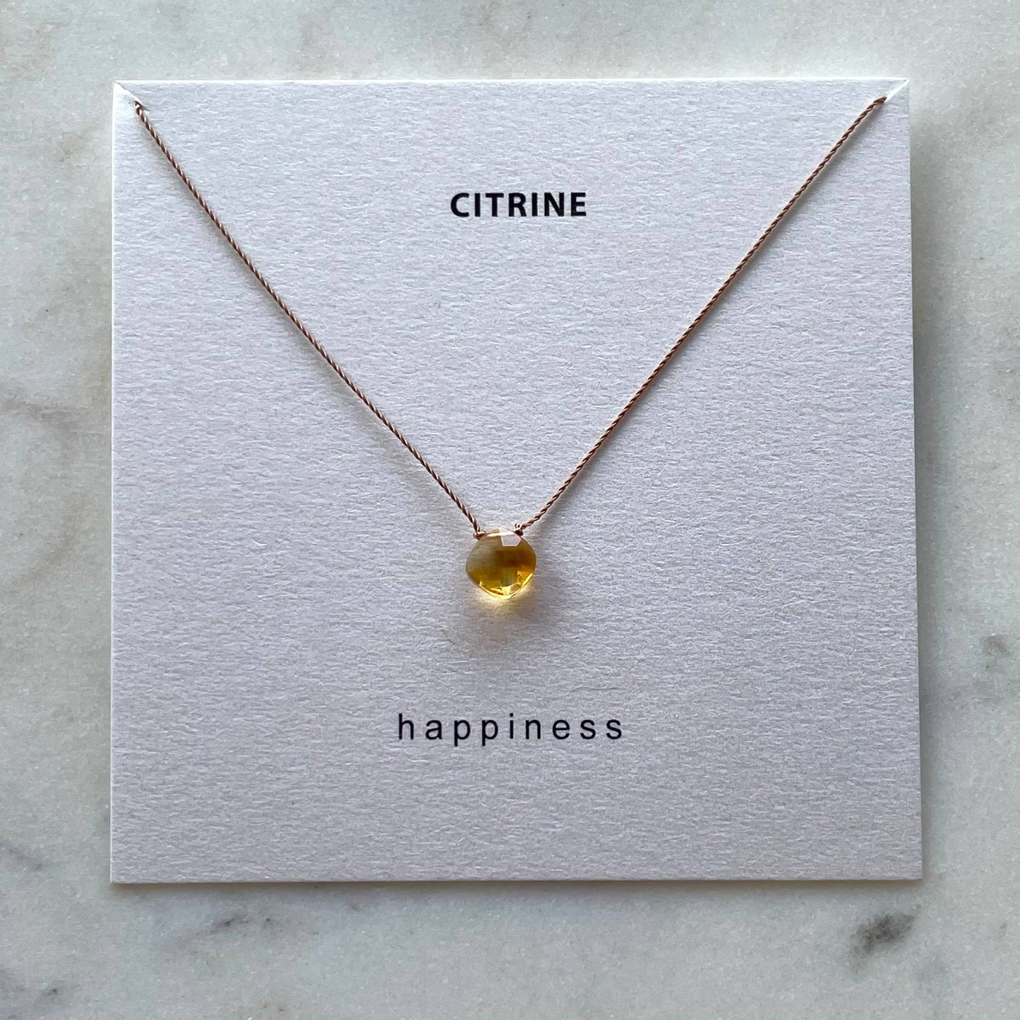 Citrine Happiness Necklace, Gemstone Intention Necklace