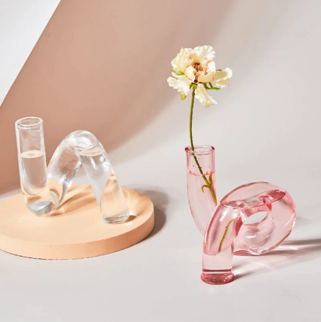 Twist Glass Candlestick Holder / Flower Vase