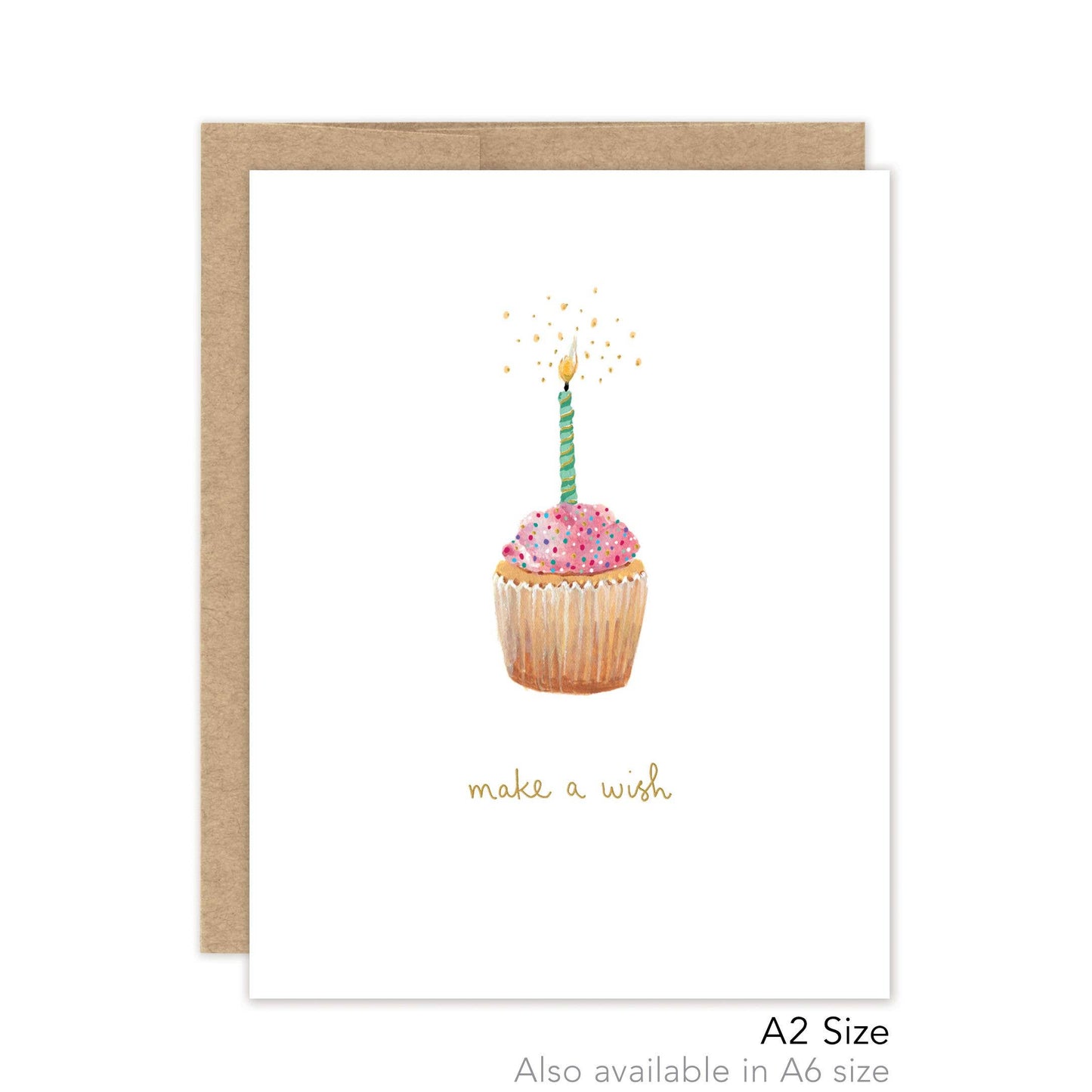 Make a Wish Cupcake Birthday - Luxe A2 Card
