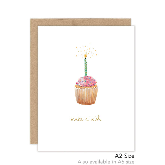 Make a Wish Cupcake Birthday - Luxe A2 Card