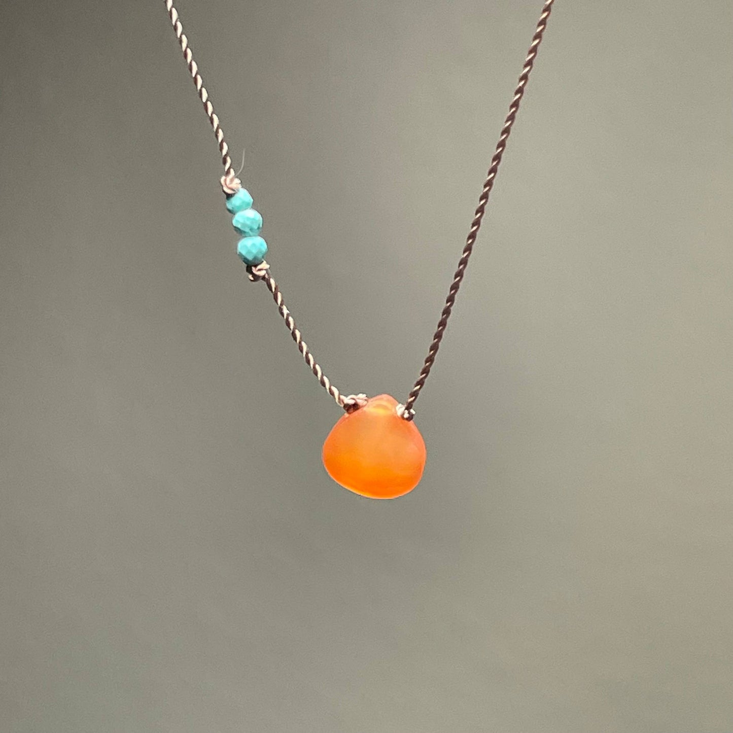 Orange Carnelian and Turquoise Necklace - Special Edition