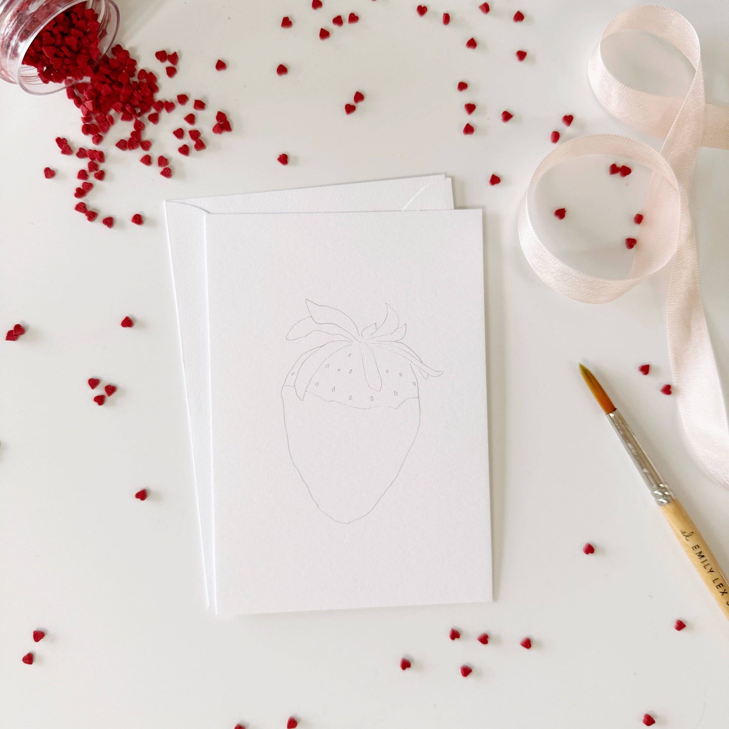 Sweet treats valentines paintable watercolor notecard set