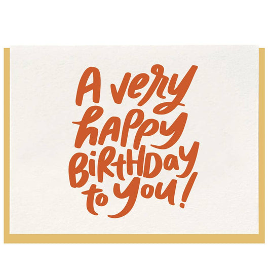 Very HBD - Letterpress Birthday Greeting Card
