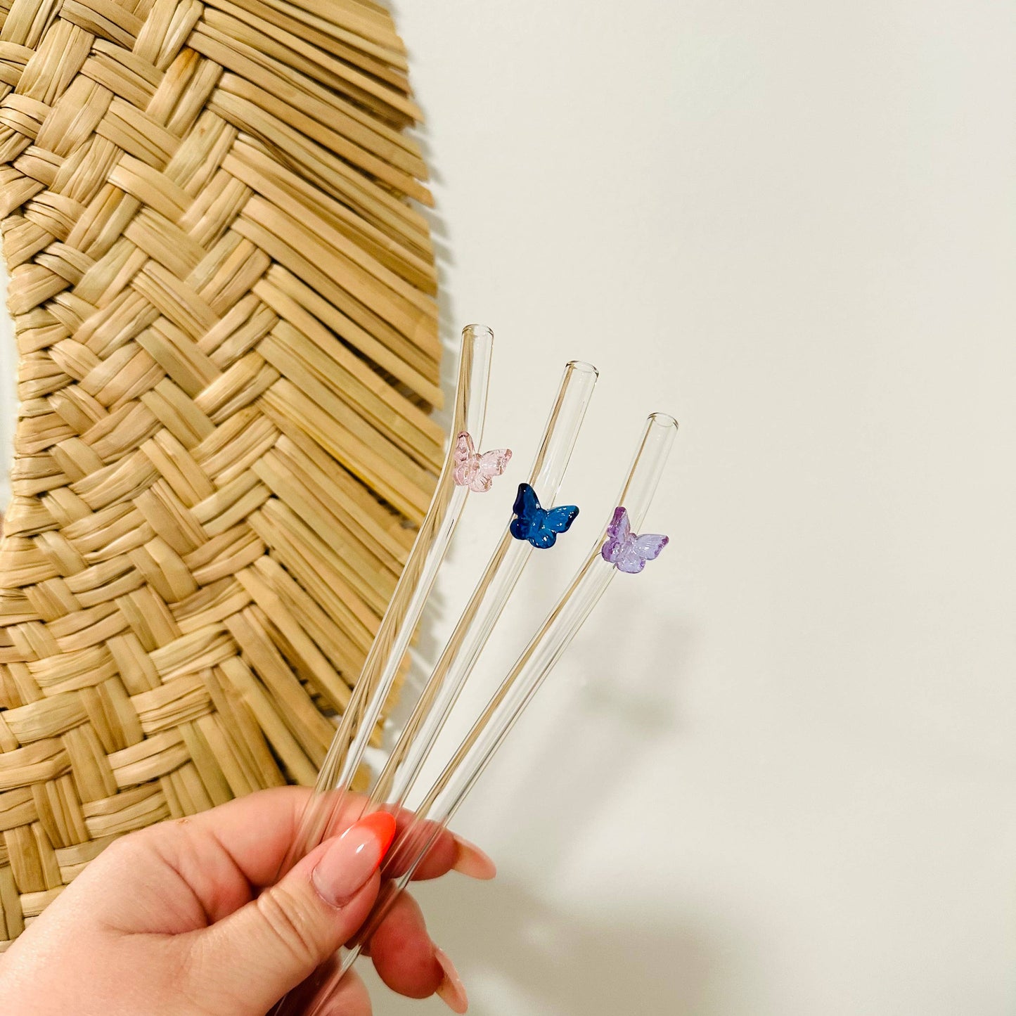 Butterfly Glass Straws | Reusable Glass Straws