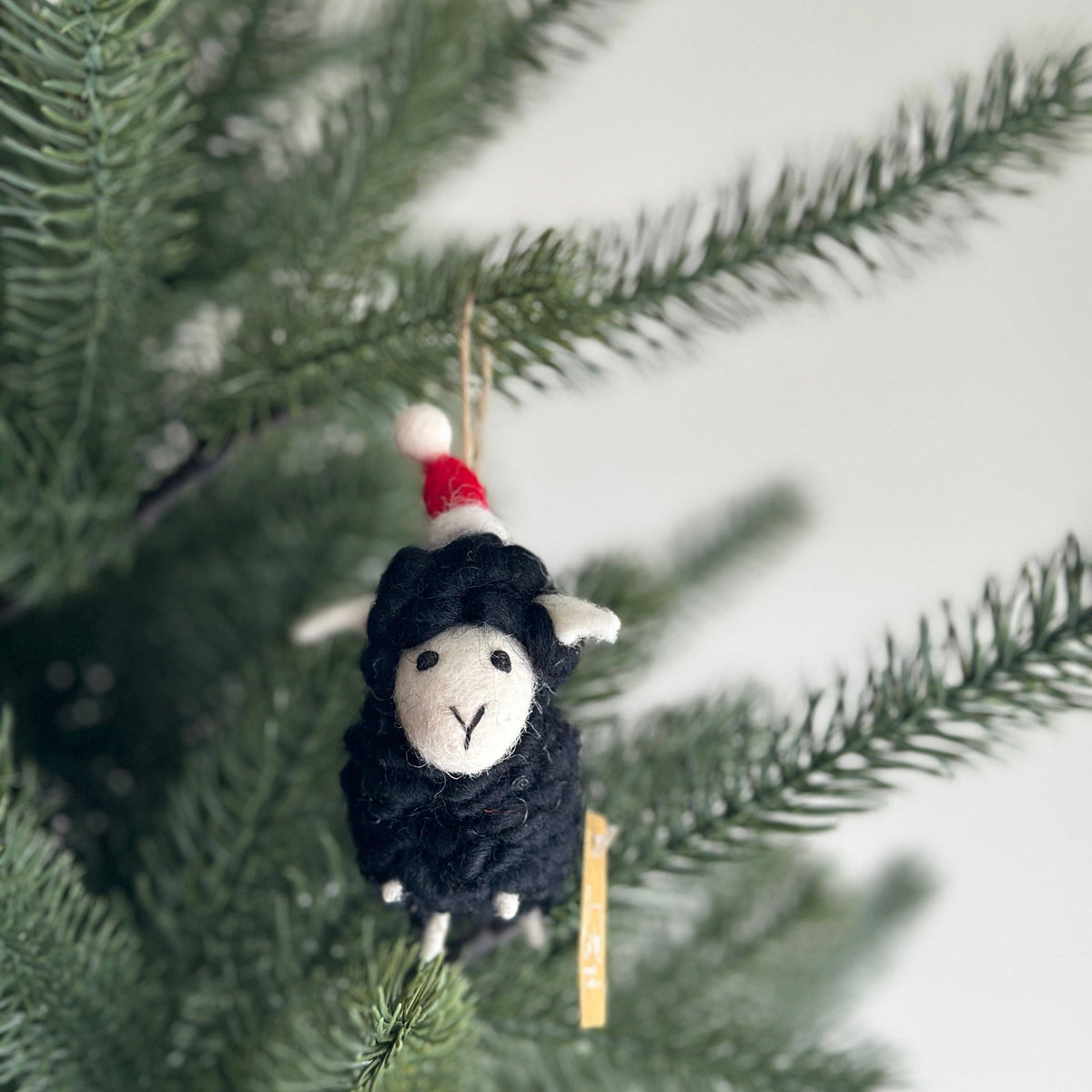 Felt Ornament - Sheep with Christmas Hat