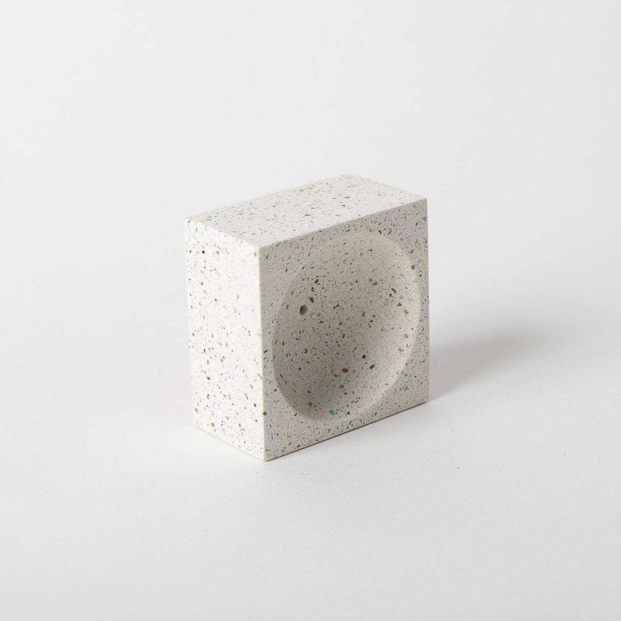 Square Incense Holder | White Terrazzo