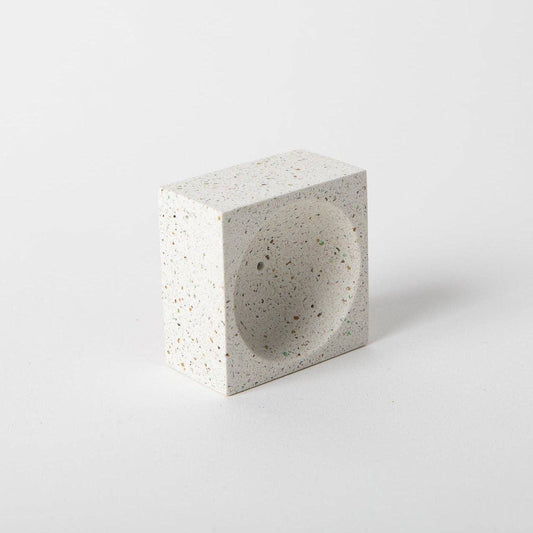 Square Incense Holder | White Terrazzo