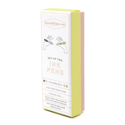 Color Block Pens, Set Of 2