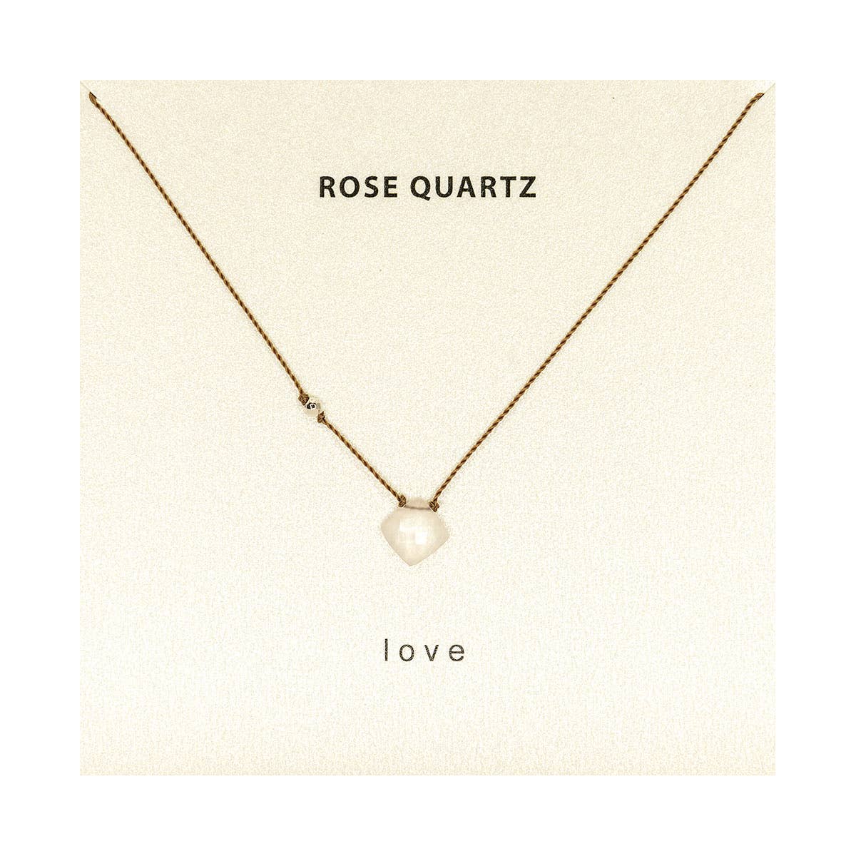 Rose Quartz Love Necklace, Gemstone Intention Necklace