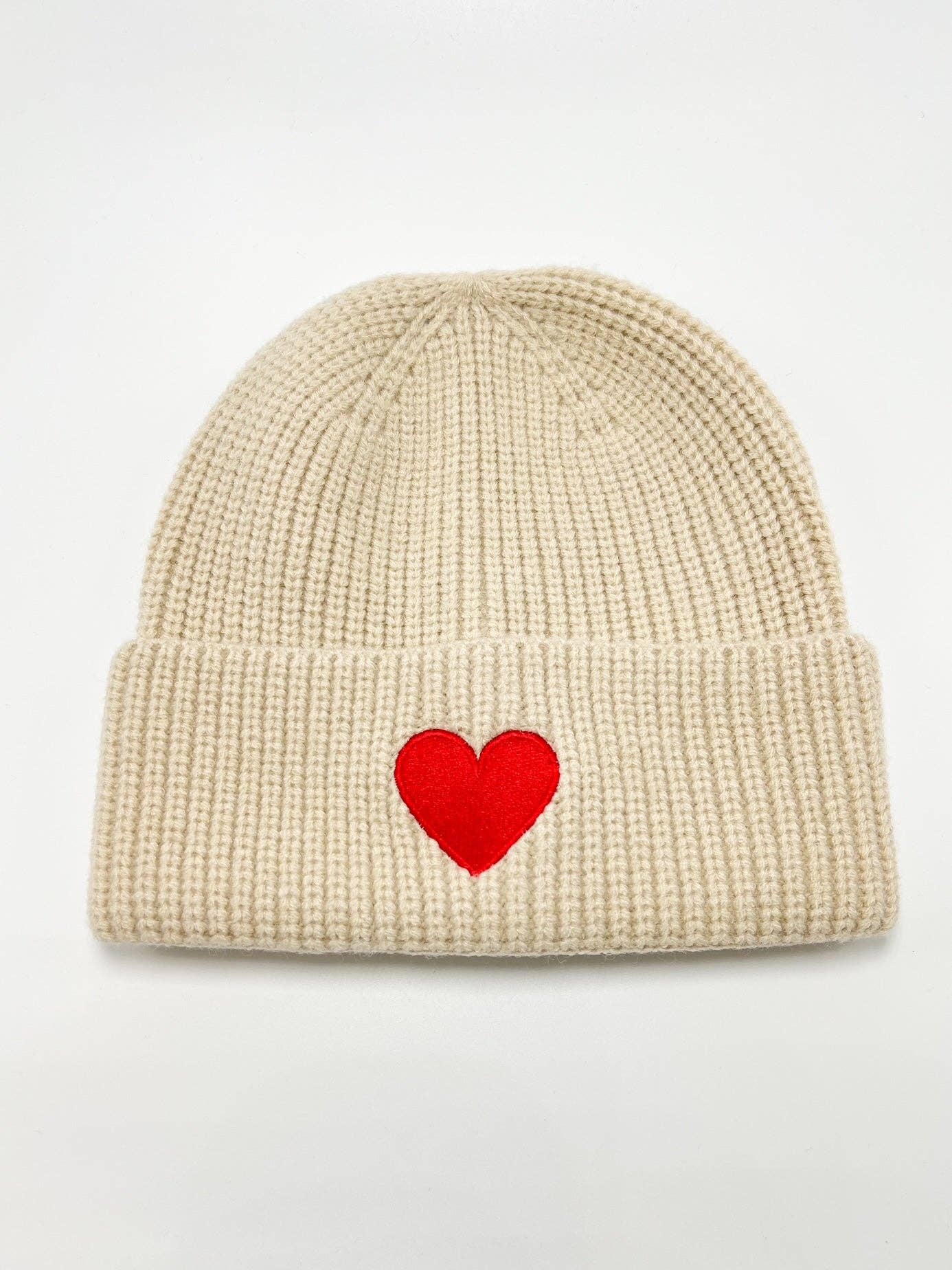 Signature Heart Beanie - Beige