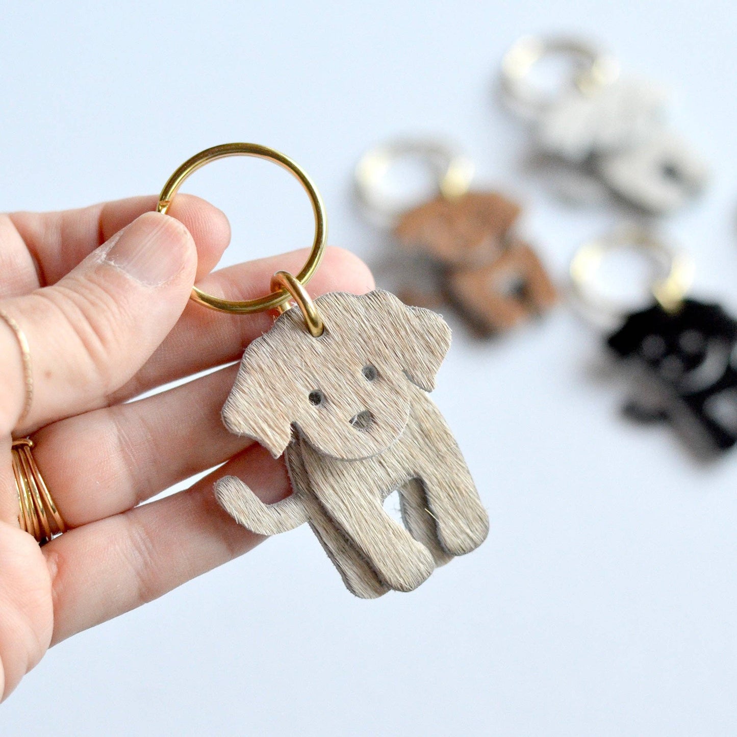 Dog Leather Keychain - Hair-On Leather (Hero Dog Collection)