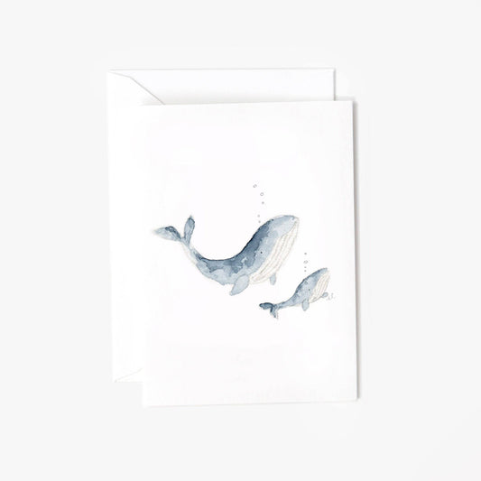 Baby whale mini notecard