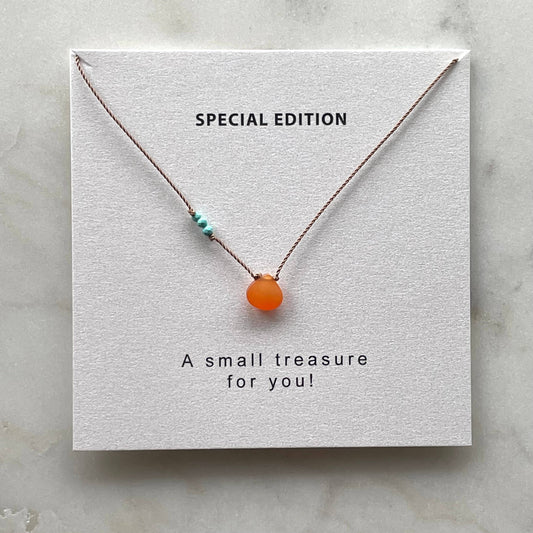 Orange Carnelian and Turquoise Necklace - Special Edition