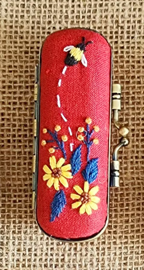 Vintage Embroidered Lipstick Case