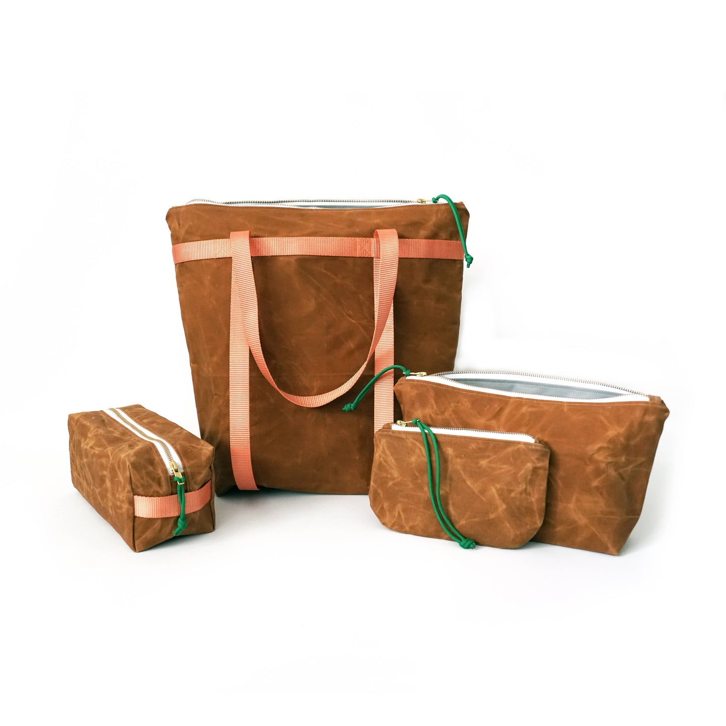 Waxed canvas cosmetic bag