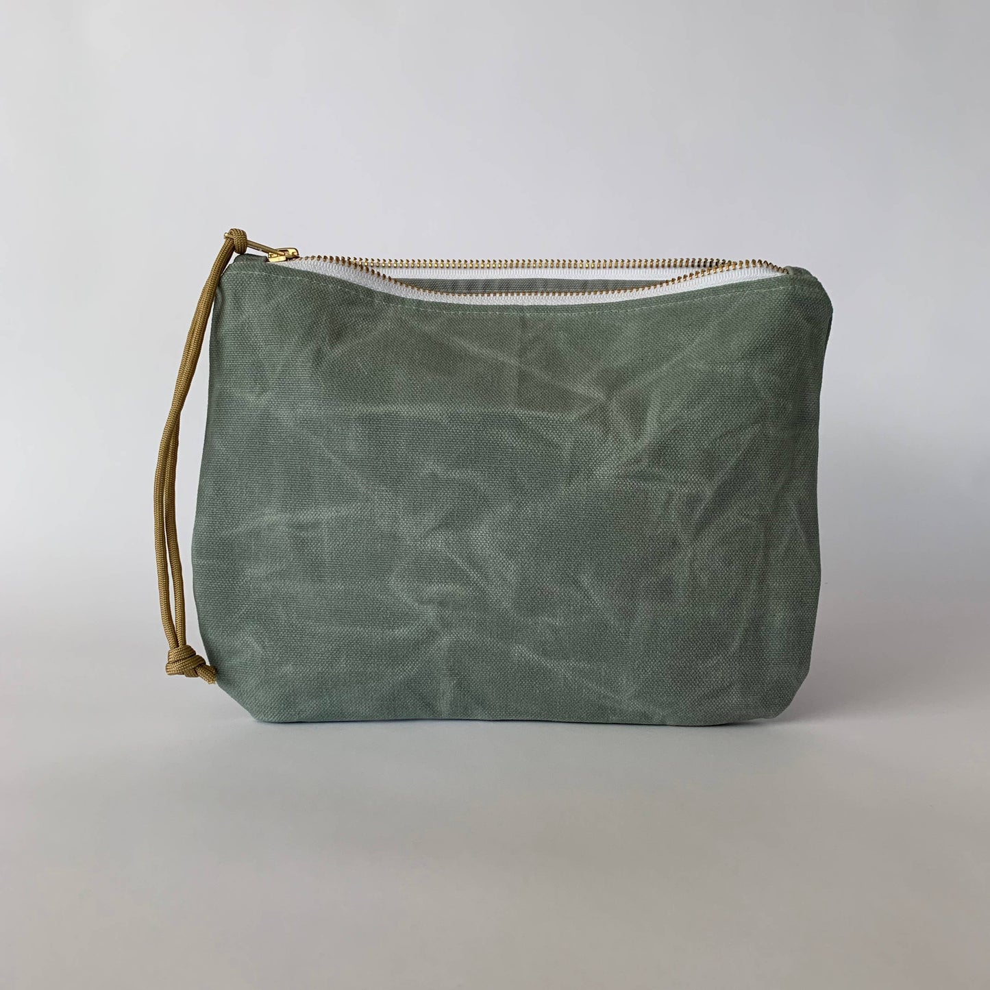 Waxed canvas clutch