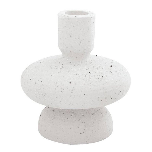 White Ceramic Taper Candle Holder