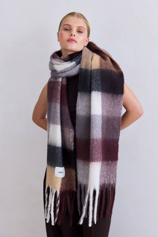 The Reykjavik Scarf - 100% Recycled - Purple/Brown - FW25