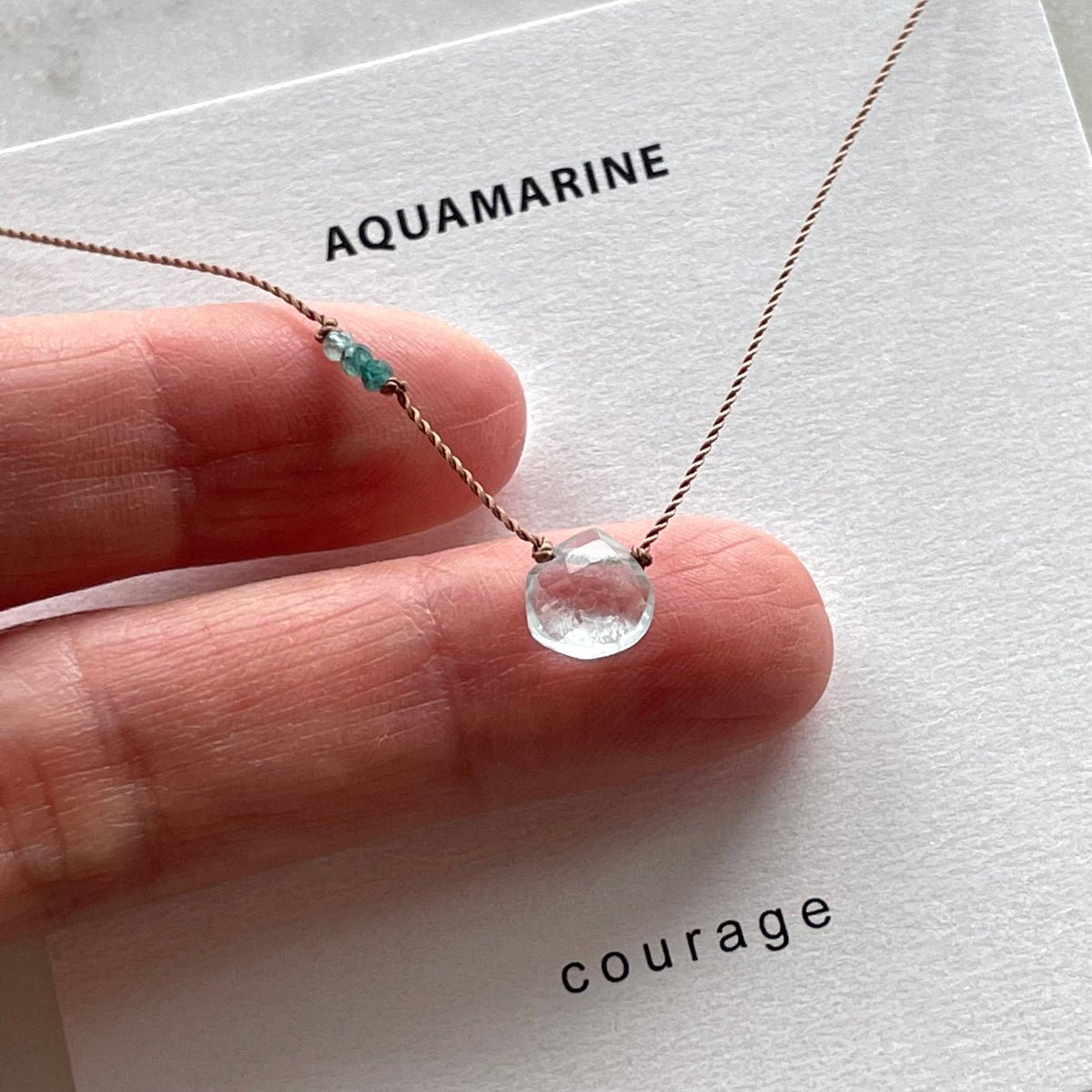 Aquamarine and Emerald Courage Necklace