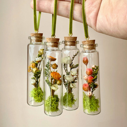 Mix Wildflower Terrarium Christmas Ornament Curiosity Jar