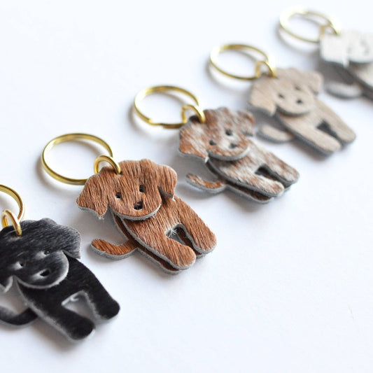 Dog Leather Keychain - Hair-On Leather (Hero Dog Collection)