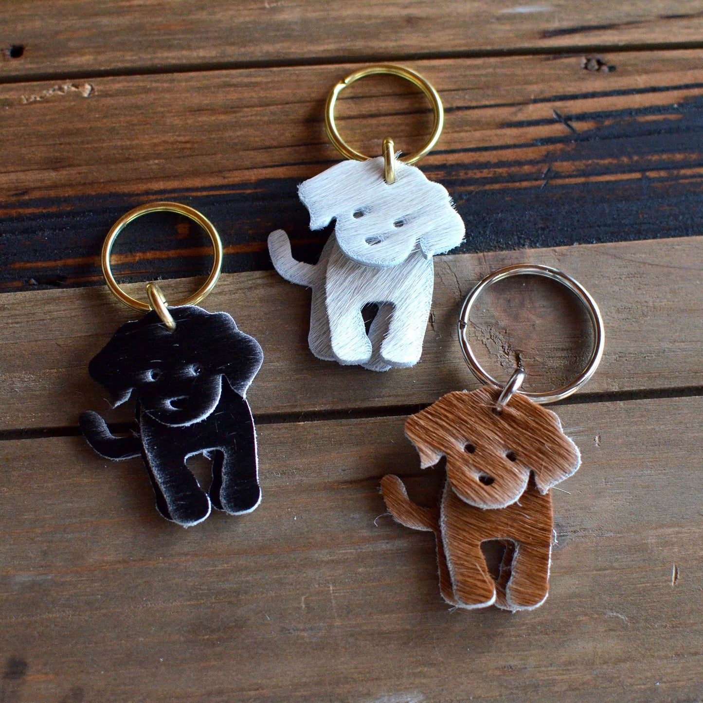 Dog Leather Keychain - Hair-On Leather (Hero Dog Collection)