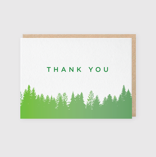 Thank You Split Ink Trees Greeting Card