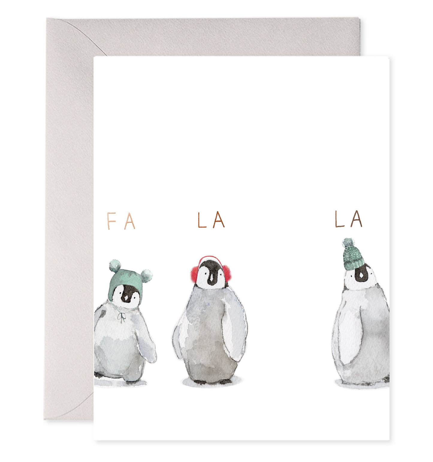 Cozy Penguins | Holiday Christmas Greeting Card