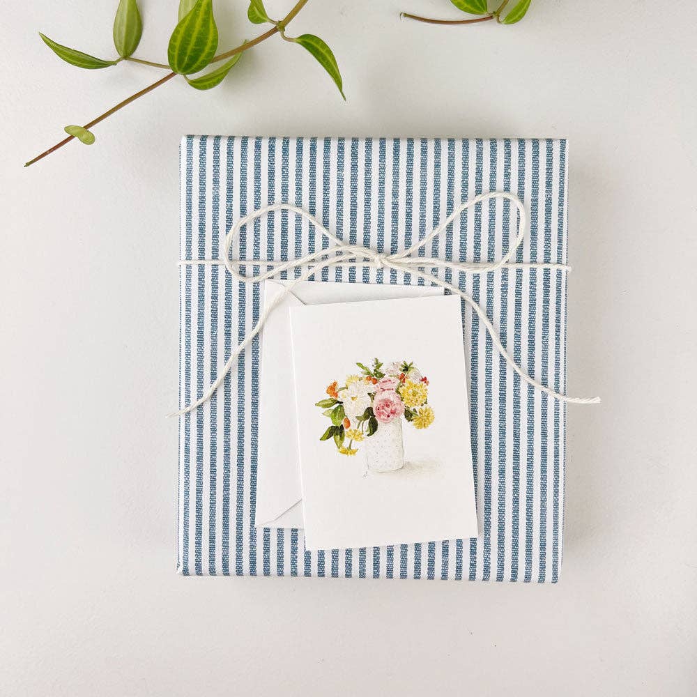 Hobnail bouquet mini notecard